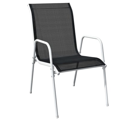 vidaXL Stablebare hagestoler 6 stk stål og textilene svart