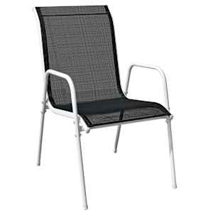 vidaXL Stablebare hagestoler 6 stk stål og textilene svart