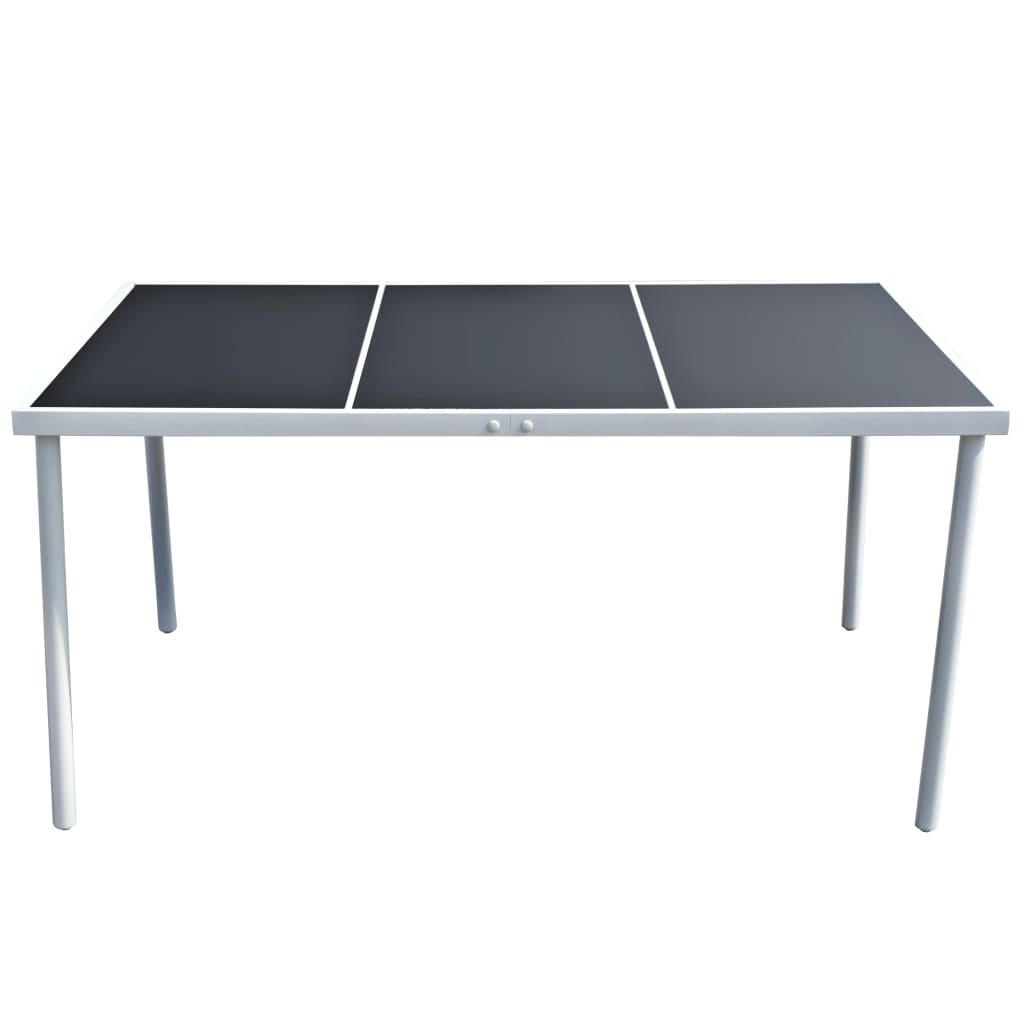 vidaXL Tuintafel 150x90x74 cm staal zwart afbeelding