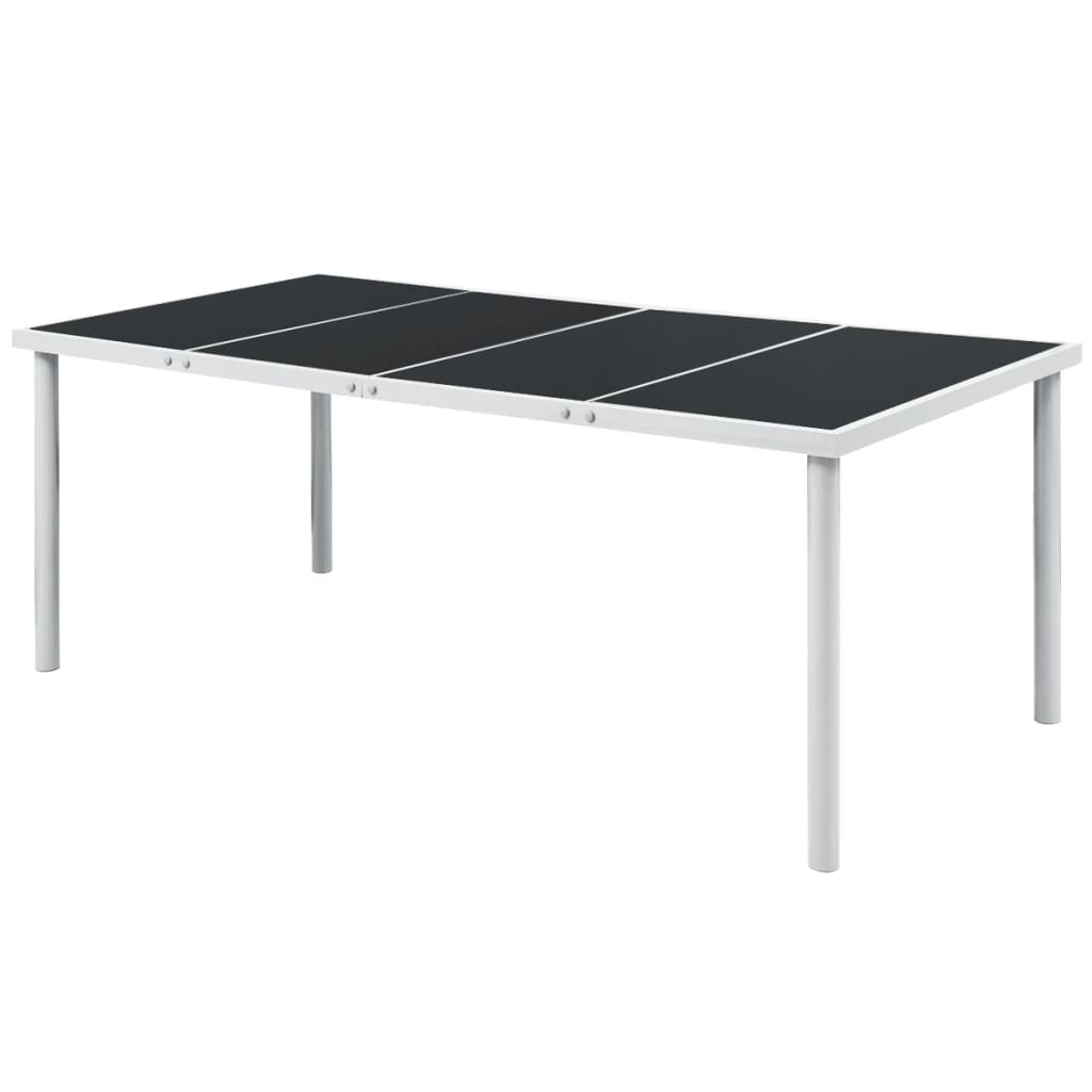 vidaXL Juego de comedor de jardín 9 piezas de acero negro