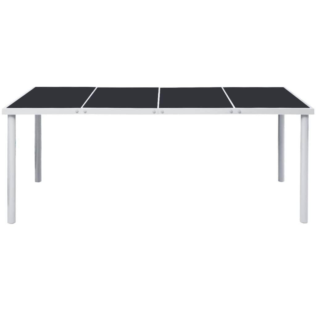 vidaXL fekete acél kerti asztal 190 x 90 x 74 cm