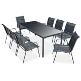 vidaXL Conjunto de muebles de comedor para jardín 9 piezas negro