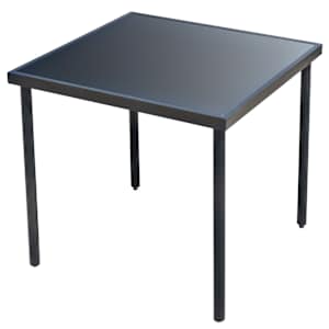 vidaXL Lauko valgomojo baldų komplektas, 5d., juodas, plienas