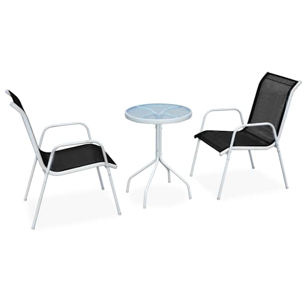 vidaXL 3-osaline bistrookomplekt teras, must
