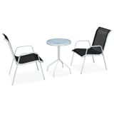 vidaXL bistro mēbeļu komplekts, 50x71 cm, tērauds, tekstilēns, melns