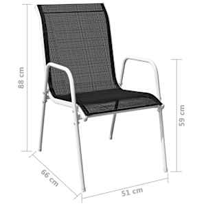 3dílný bistro set ocelový černý - obrázek 11