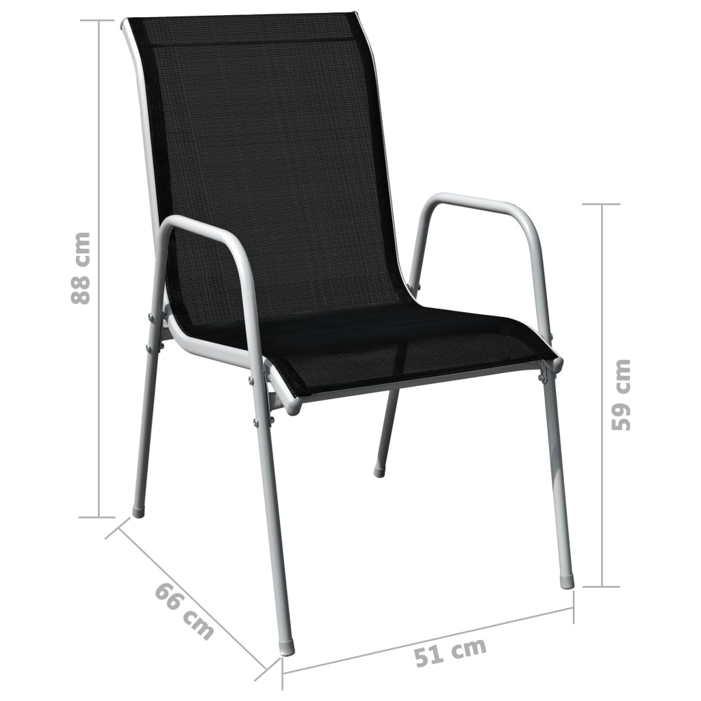 Set mobilier de exterior, 5 piese, negru, oțel