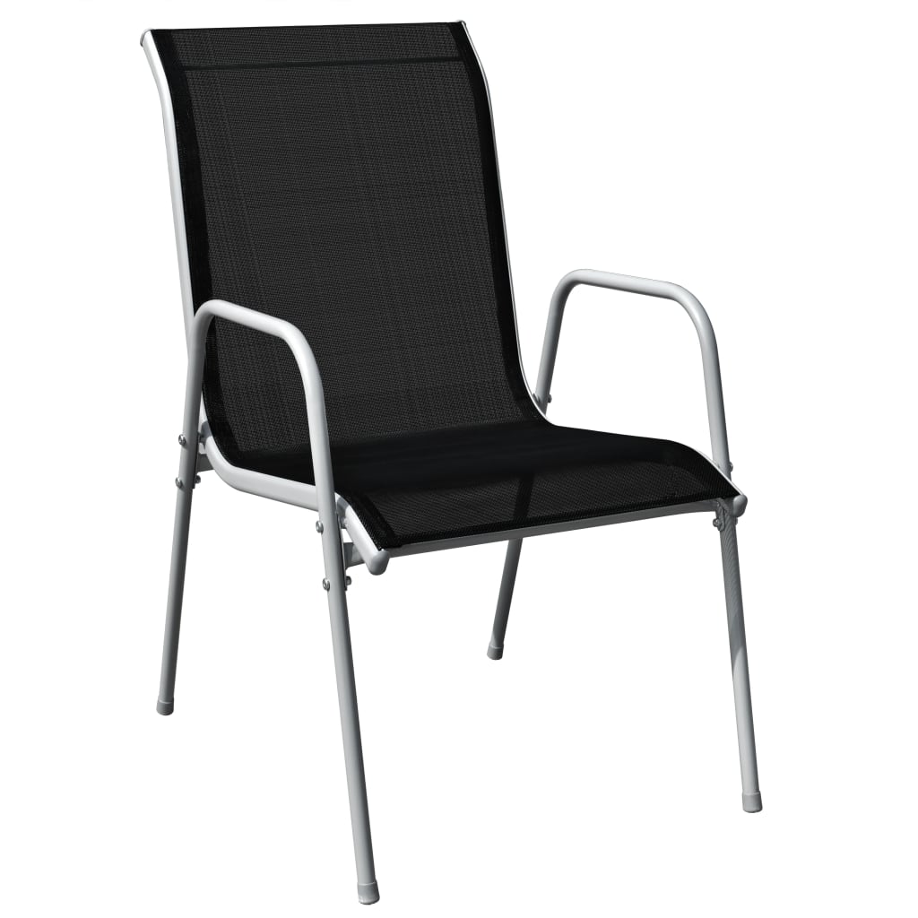 Set mobilier de exterior, 5 piese, negru, oțel