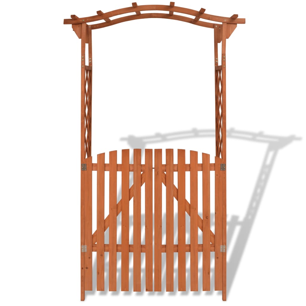 vidaXL Garden Arch with Gate Solid Wood 47.2"x23.6"x80.7"
