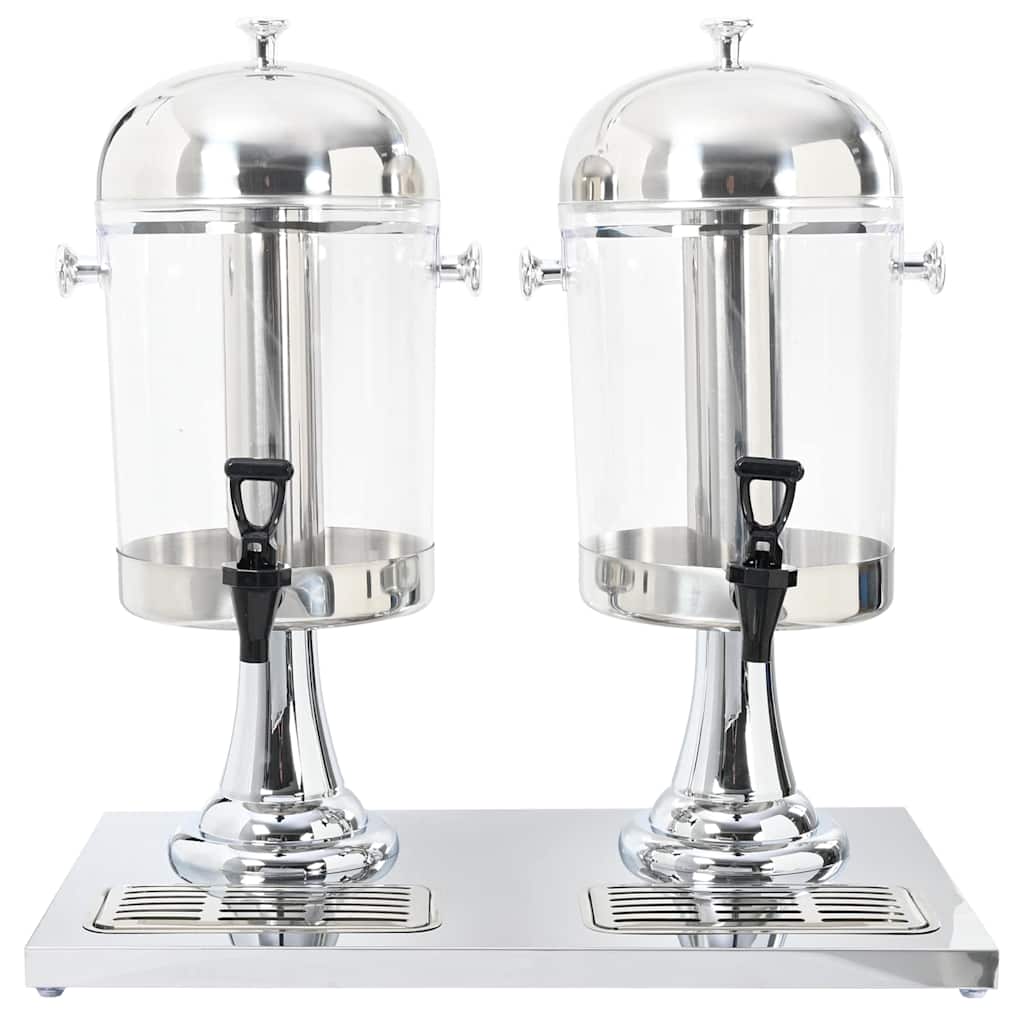 vidaXL Dozator dublu de suc din oțel inoxidabil 2 x 8 L