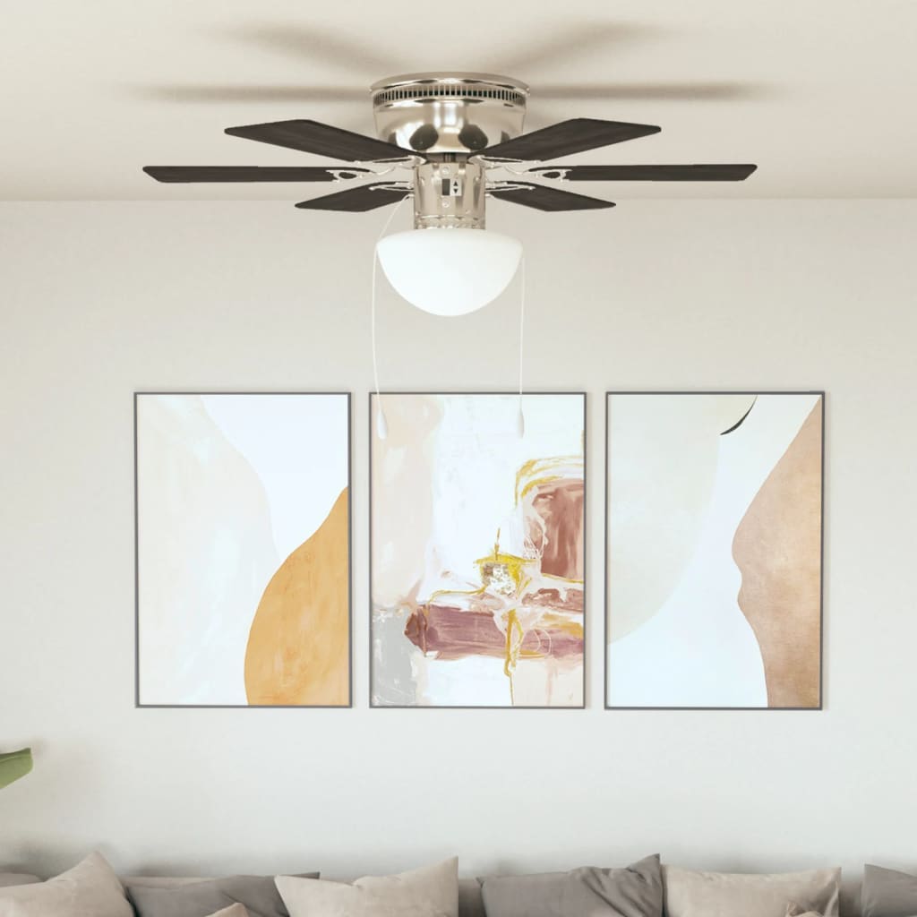 Dekorativer Deckenventilator mit Leuchtmittel 82 cm Dunkelbraun Dunkelbraun