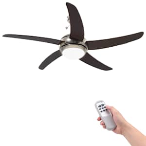 Ozdobný stropní ventilátor se světlem 128 cm hnědý - obrázek 2