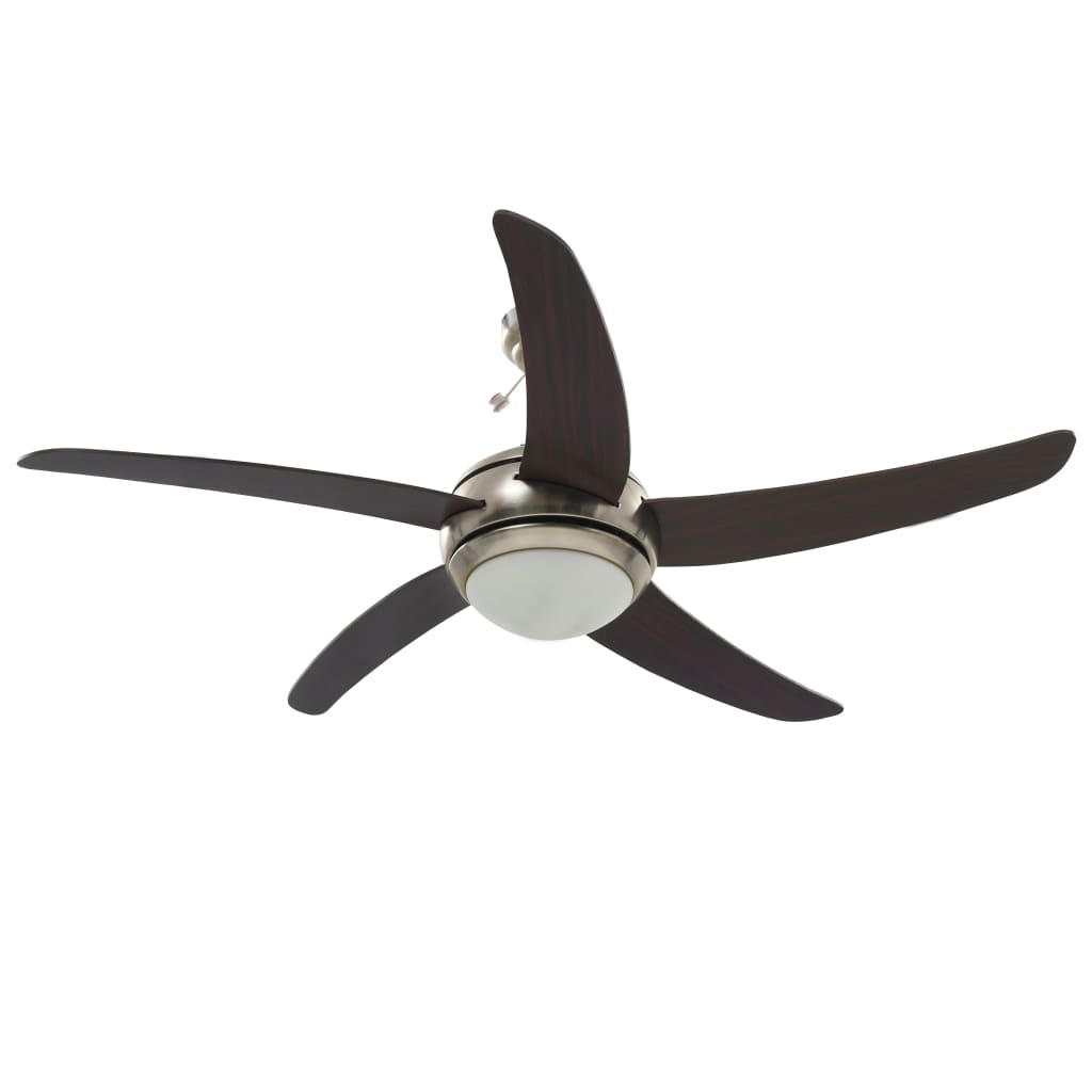  Ozdobný stropný ventilátor s osvetlením, 128 cm, hnedý