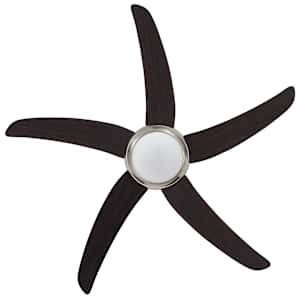Ozdobný stropní ventilátor se světlem 128 cm hnědý - obrázek 6