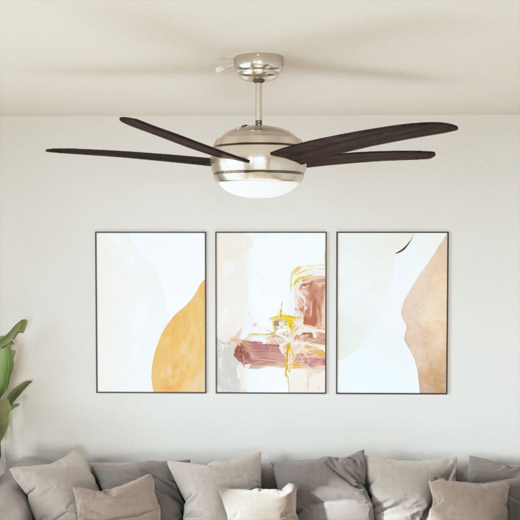 Dekorativer Deckenventilator mit Licht 128 cm Braun Braun