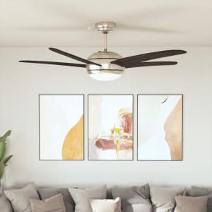 Ozdobný stropní ventilátor se světlem 128 cm hnědý - obrázek 1
