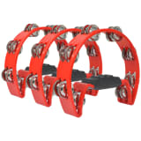 vidaXL Tambourine Set 3 pcs Plastic Red