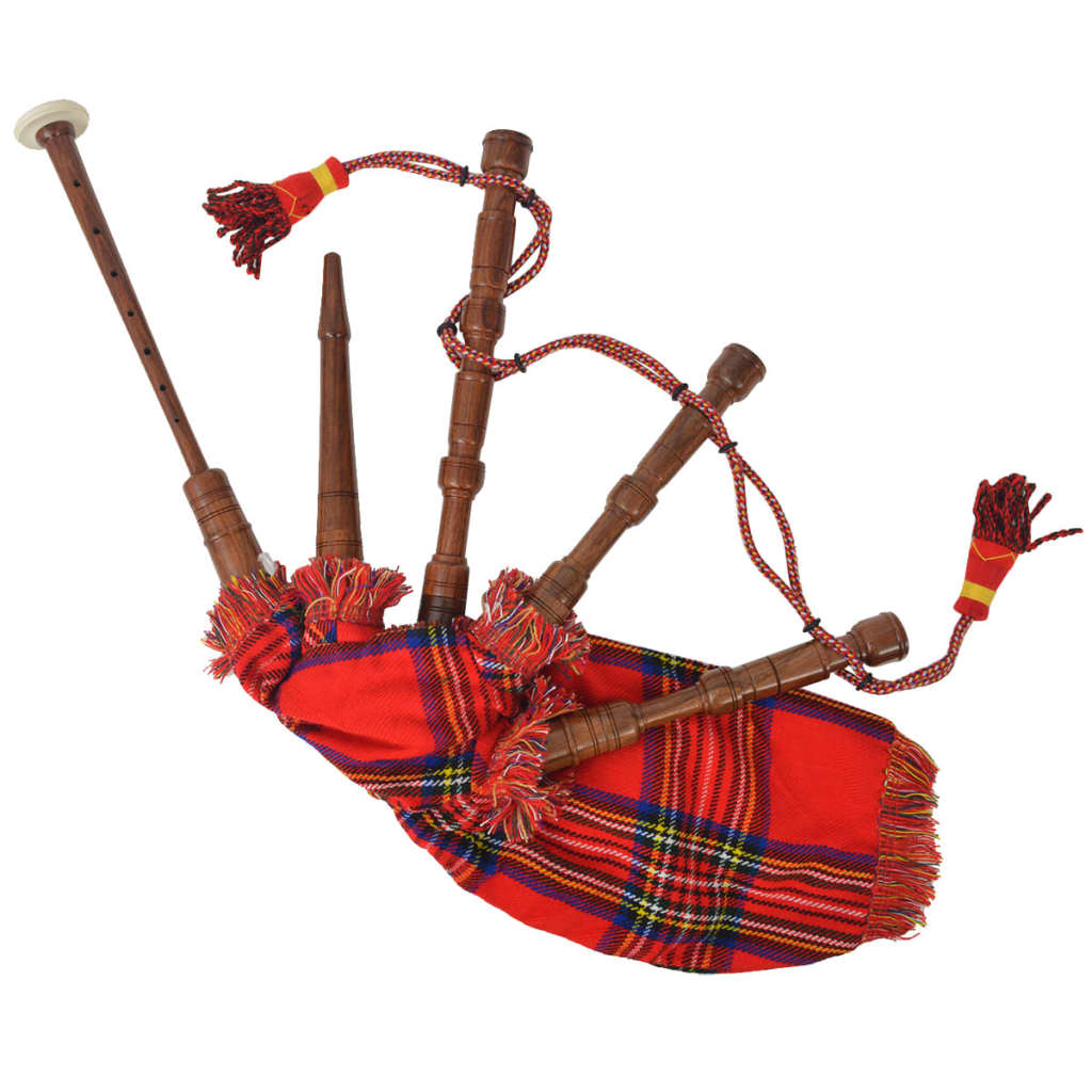vidaXL Cimpoi scoțian pentru copii Great Highland tartan, roșu vidaXL