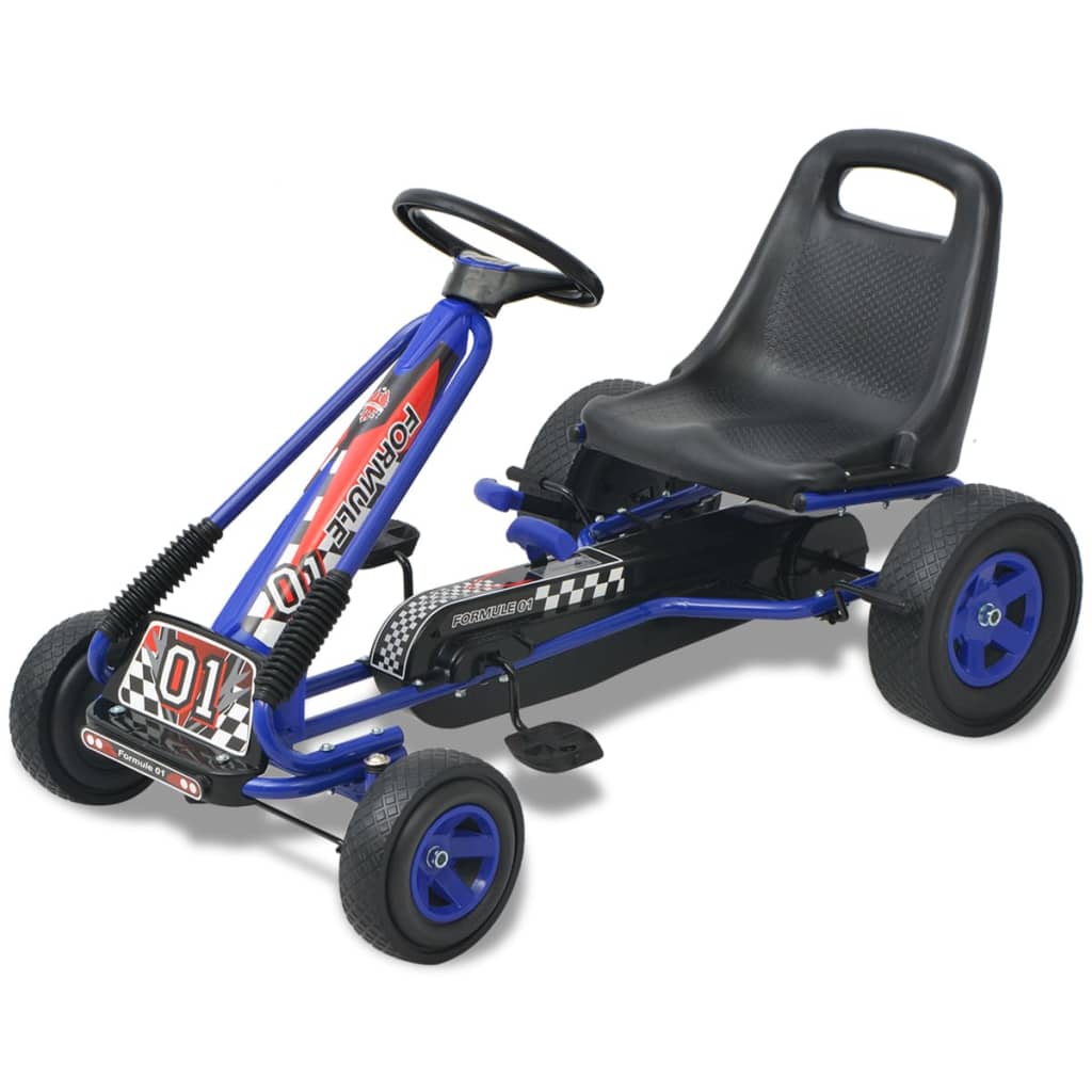 vidaXL Mașină Go Kart cu scaun reglabil, albastru vidaXL
