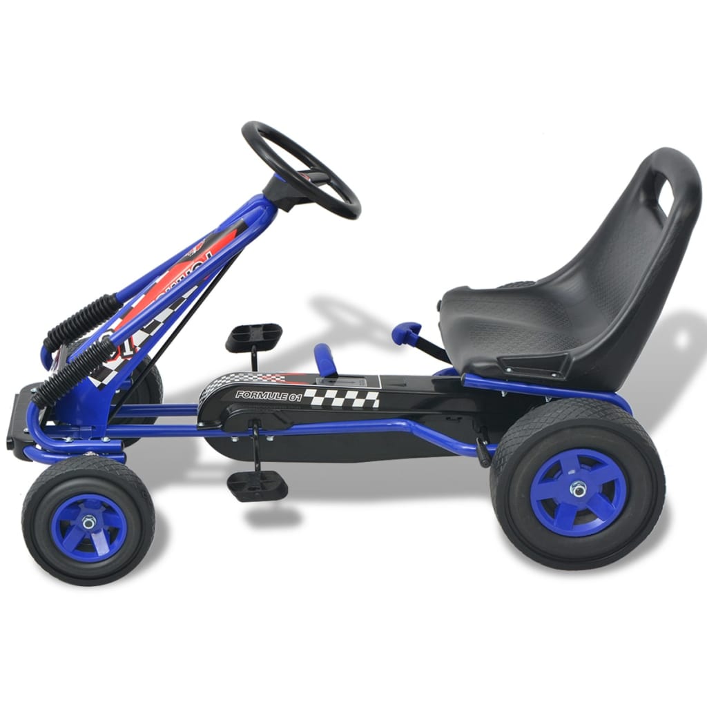 vidaXL Mașină Go Kart cu scaun reglabil, albastru Albastru