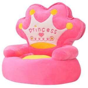 Plyšové dětské křeslo Princess růžové - obrázek 1