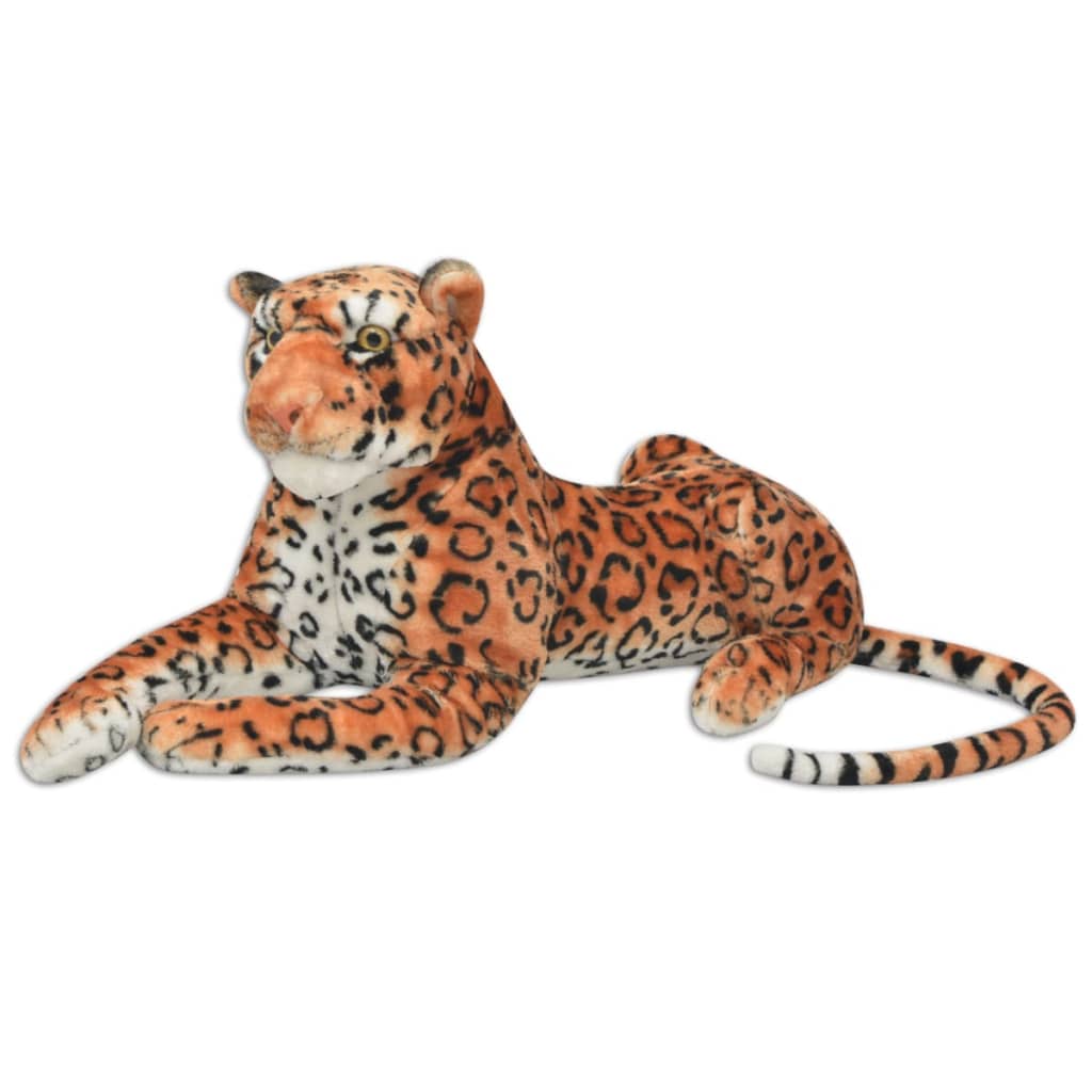 vidaXL Leopard de jucărie din pluș maro XXL