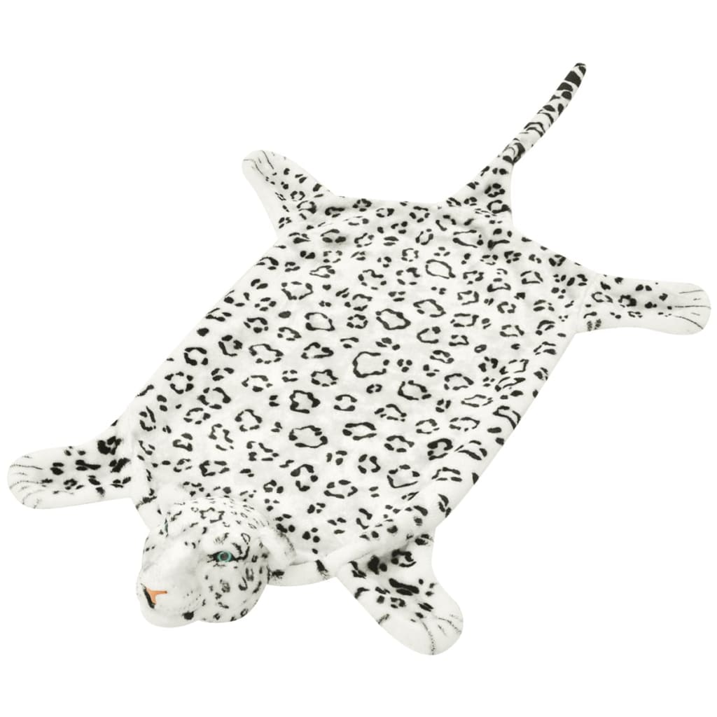 vidaXL Tapis en peluche en forme de léopard 139 cm Blanc