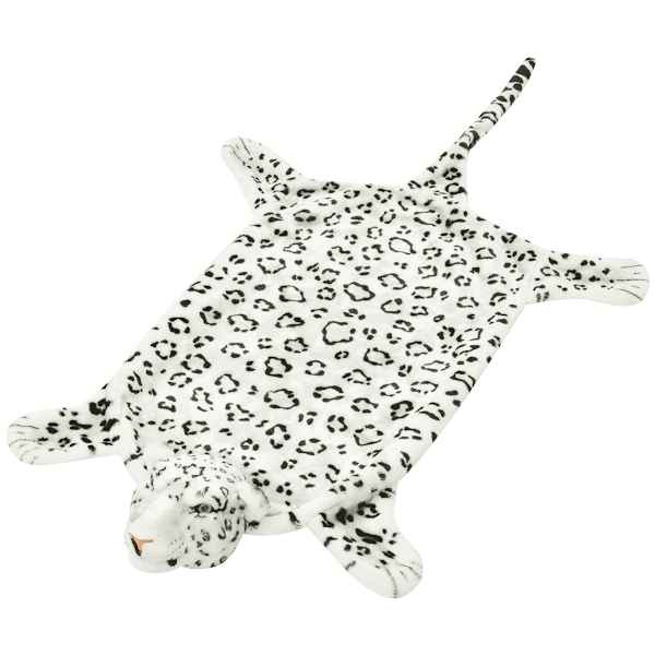 vidaXL leopardikujuline vaip, pl&uuml;&uuml;s 139 cm valge