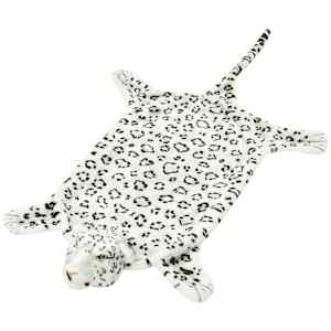 Plyšový koberec leopard 139 cm bílý