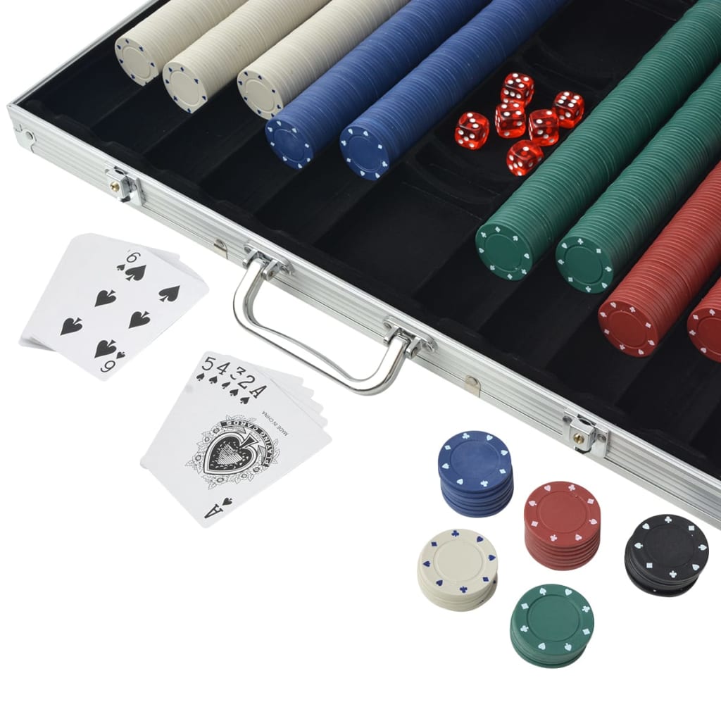 Thumbnail - vidaXL Poker Set mit 1.000 Chips Aluminium
