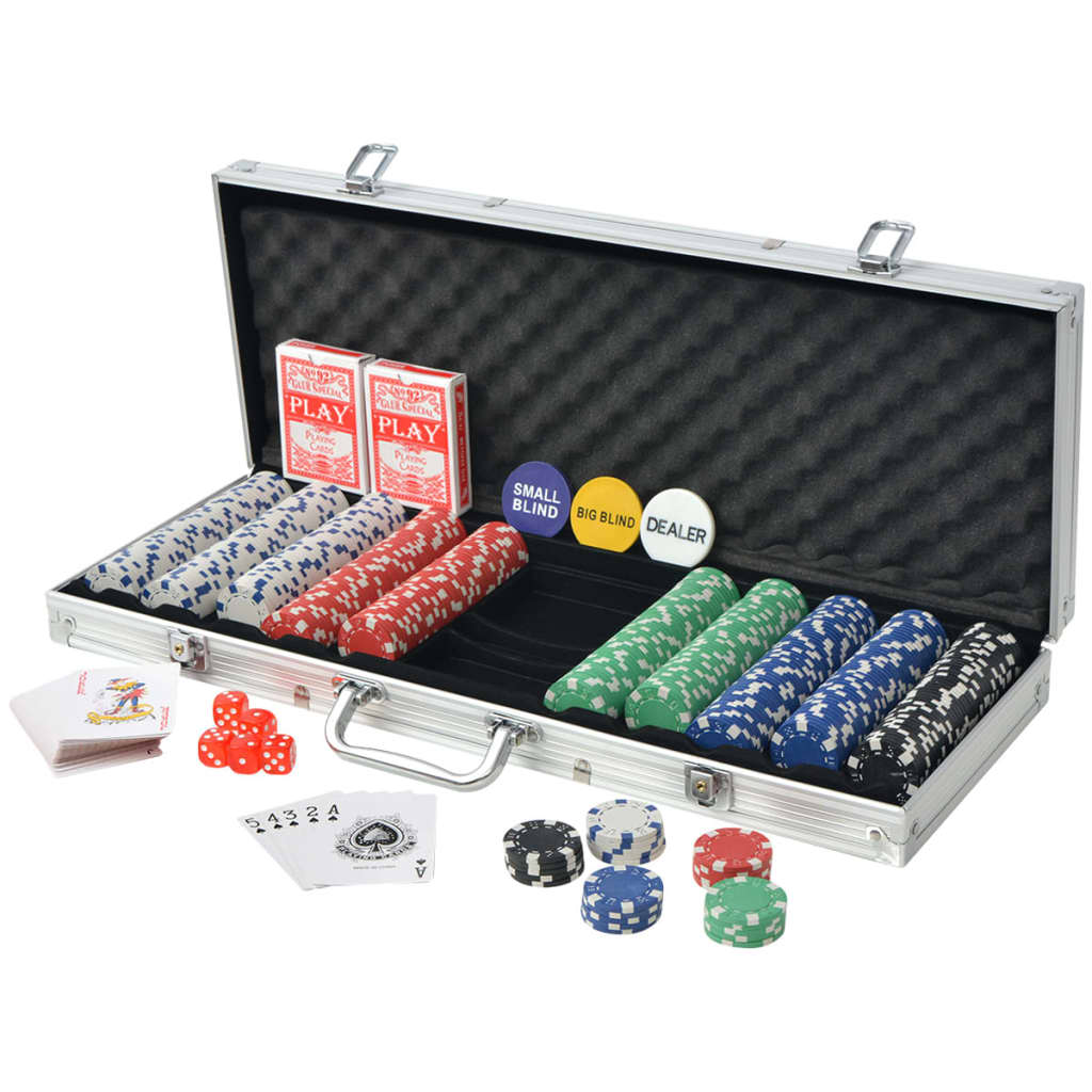 Pokerset met 500 chips aluminium