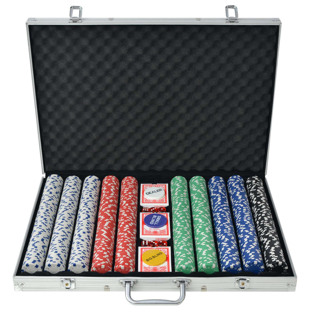 vidaXL Set de poker cu 1000 de jetoane din aluminiu imagine vidaxl.ro