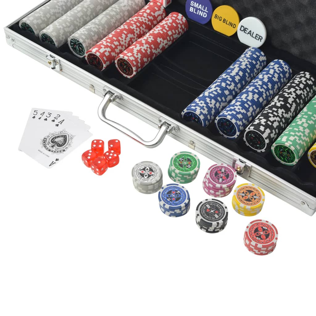 Uitwerpselen Goed doen Horzel Pokerset met 500 chips aluminium - Senzadeal
