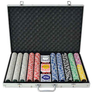 Poker set s 1000 laserovými žetony hliník