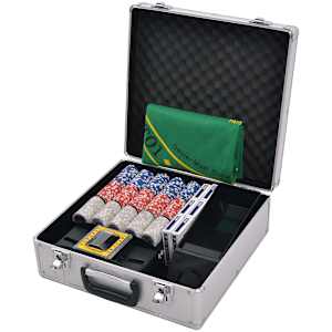Kombinovaný set poker/blackjack s 600 laserovými žetony hliník - obrázek 6