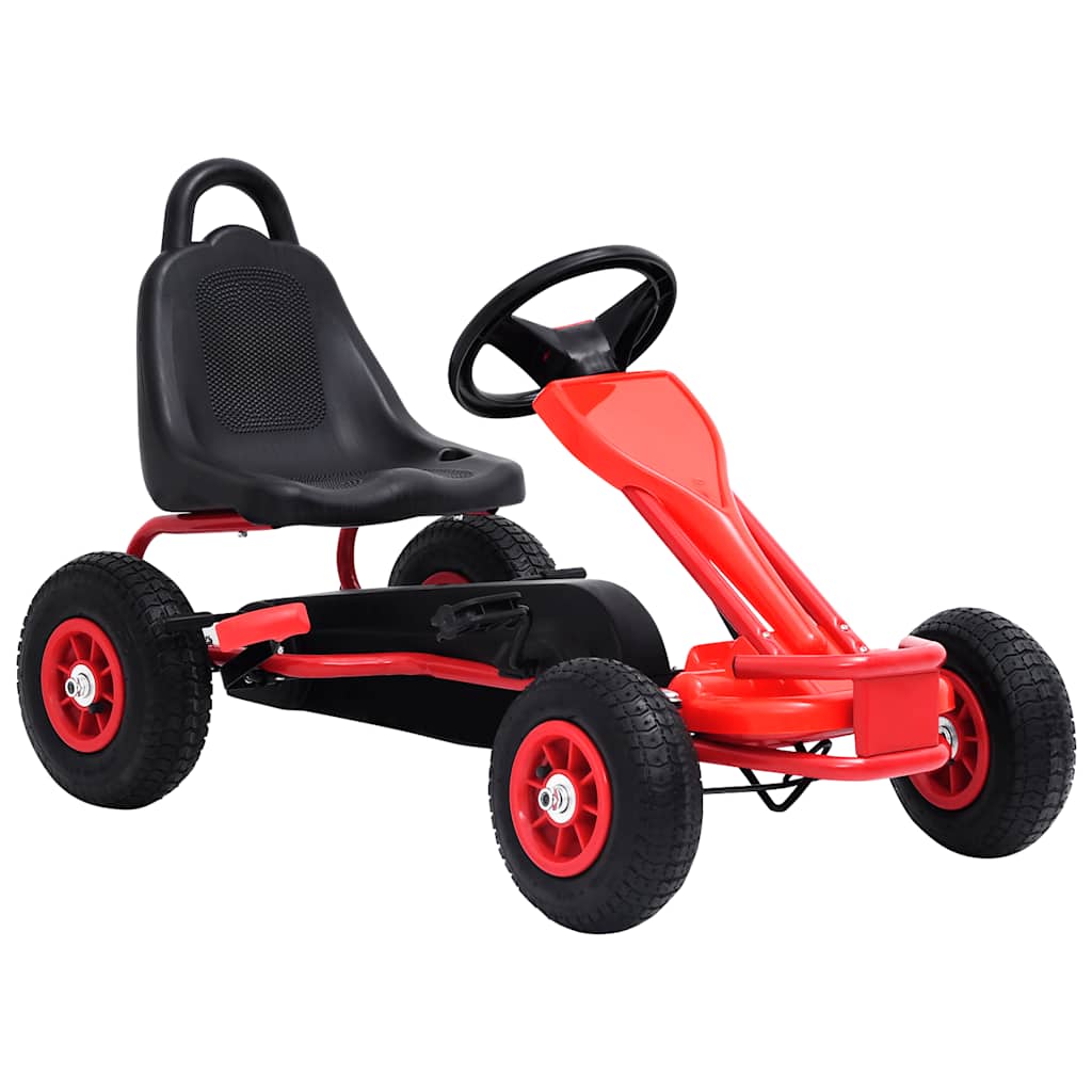 vidaXL Šlapací motokára s pneumatikami červená