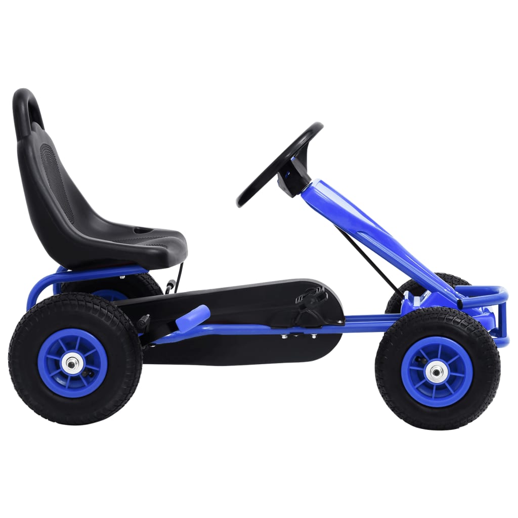vidaXL Mașinuță kart cu pedale și roți pneumatice, albastru