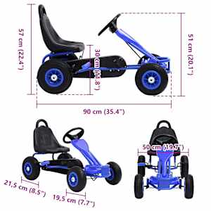 Šlapací motokára s pneumatikami modrá - obrázek 7