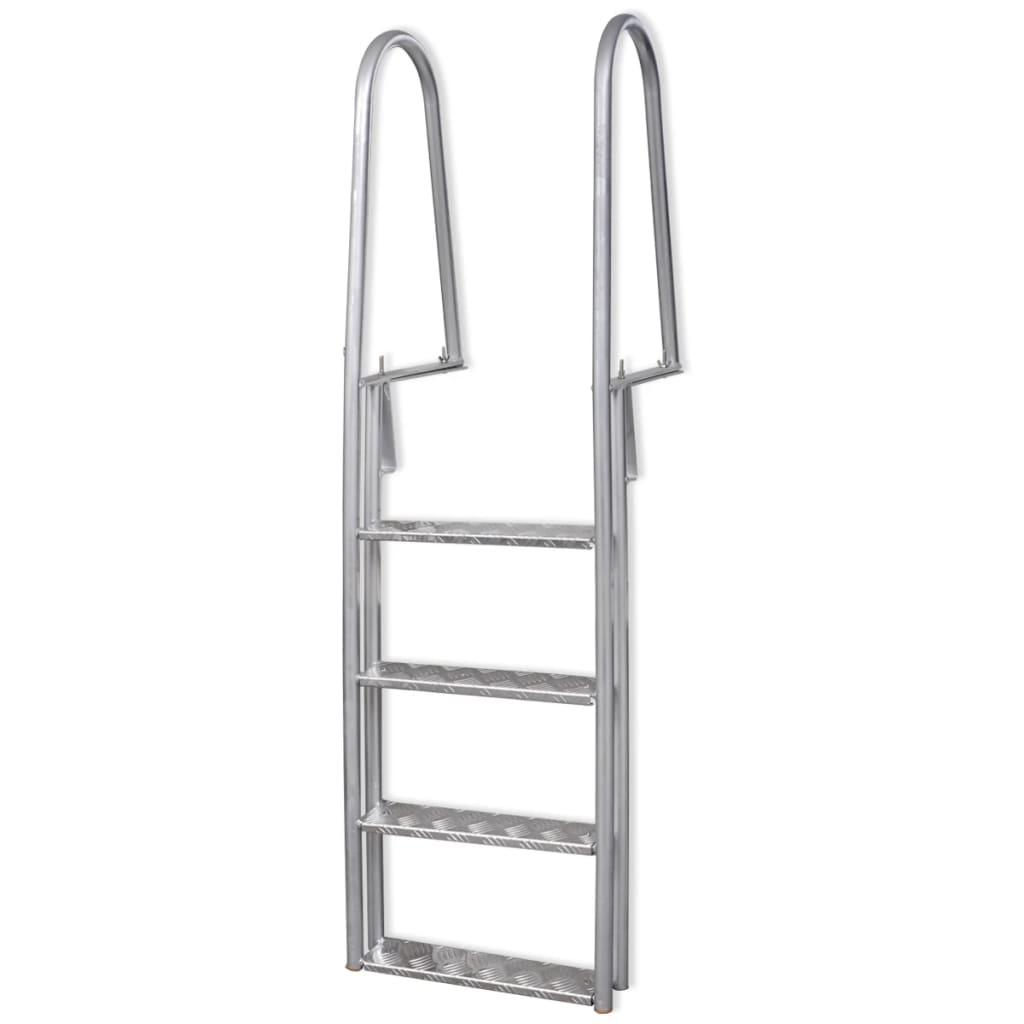 vidaXL Scară amdocare/piscină cu 4 trepte, aluminiu, 167 cm