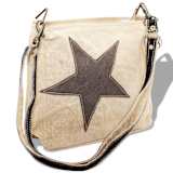 vidaXL Sac à bandoulière Toile et Cuir véritable Beige