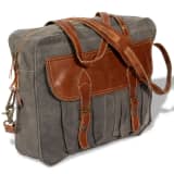 vidaXL Hand Bag Canvas and Real Leather Grey