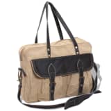 vidaXL Handtas canvas en echt leder beige
