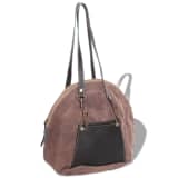vidaXL Sac à main Toile et Cuir véritable Marron