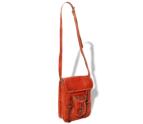 vidaXL Borsa a Tracolla per Portatile da 7' (18 cm) Vera Pelle Marrone