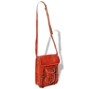 vidaXL Nešiojamo 7 colių kompiuterio krepšys su ilgu dirž., oda, ruda