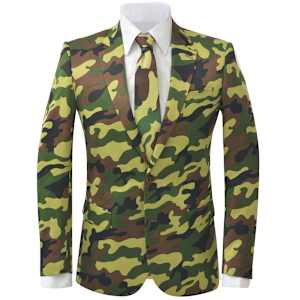 vidaXL Traje de vestir para hombre corbata 2 piezas camuflaje talla 50