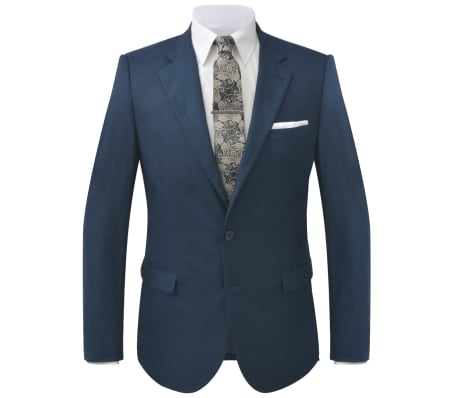 vidaXL 2-tlg. Herren-Anzug Kariert Blau Gr&ouml;&szlig;e 52