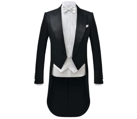 vidaXL Men’s Two Piece White Tie Dress Suit Black Size 54