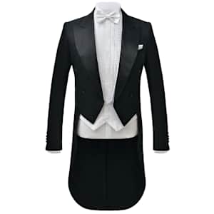 vidaXL Men&rsquo;s Two Piece White Tie Dress Suit Black Size 54