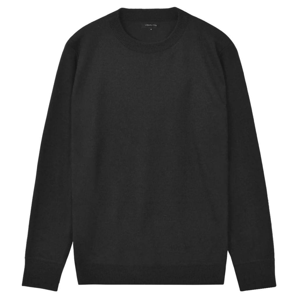 vidaXL Men's Pullover Sweater Round Neck Black XL